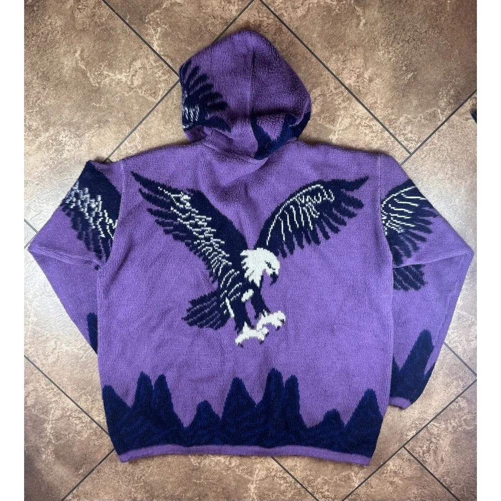 Vintage Ruminahui Wool Eagle Full Zip Large